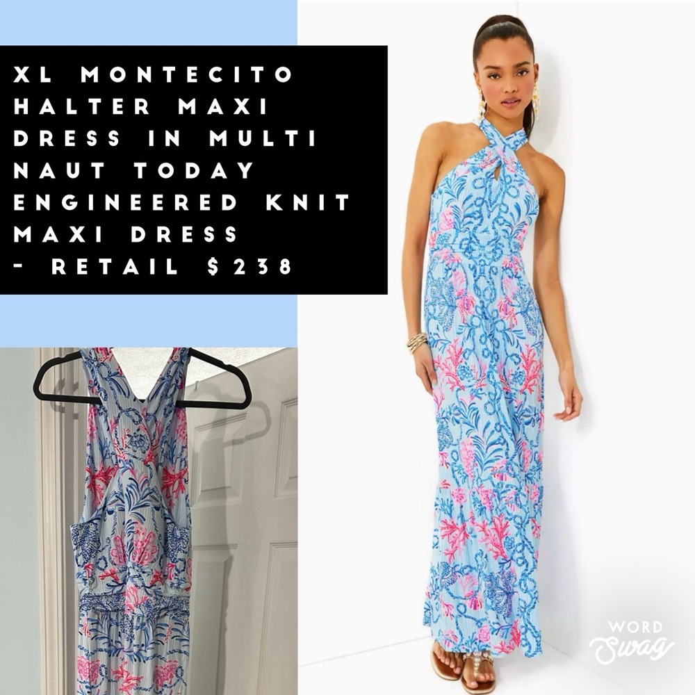 NWT - Lilly Pulitzer Multi-Color Halter Maxi Dress
